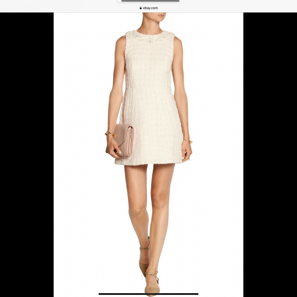 Alice + Olivia Cream Haven Nila Tweed Dress